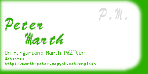 peter marth business card